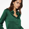 Dynamite chemise boutonnee en satin vert joyau Matisse Stylys